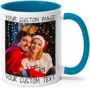 Ship Next Day Custom Mug Design Your Own Photo Text Personalized Picture Gifts for Women Men Customized Gift Idea Personalized Coffee Mugs 11oz Blue Handle by TinyTreasures Baby Boutique