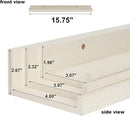 Giftgarden 16 Inch Floating Shelves Wall Mounted, Creamy White Beige Wood-Grain Wooden Ledge Shelf for Bathroom Bedroom Living Room Kitchen Nursery, Set of 3 Different Sizes by CozyNest Decor