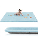 Baby Play Mat for Floor,1.3" Thick Elasti-Foam 50"×74" Playpen Mat for Tummy Time,Water Repellent Soft Coral Velvet for Toddler,Infant,Kids,Non-Slip Backing Safe for Crawling(Light Blue) by TinyTreasures Baby Boutique