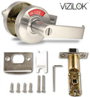 ADA Door Lock with Indicator in Satin Nickel Right-Handed