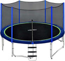 Zupapa Trampolines No-Gap Design 1500 LBS Weight Capacity 16 15 14 12 10 8FT for Kids Children with Safety Enclosure Net Outdoor Backyards Large Recreational Trampoline by TinyTreasures Baby Boutique