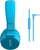 Puro Sound Labs PuroBasic Wired Headphones for Kids - Volume-Limiting & Adjustable with Microphone – Compatible with Smartphones, Tablets, PCs, and More – Safe, Durable Headphones for Kids – Blue by TinyTreasures Baby Boutique