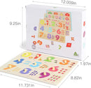 GRINNNIE Wooden Montessori Toddler Puzzles for 1 2 3 4 Years Old, 3 Pcs (Number, Letter, Shape) Kids Preschool Educational Peg Puzzle Set by TinyTreasures Baby Boutique