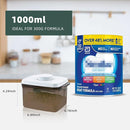 To Go Formula Container - 1000ml Airtight Milk Powder Container for Travel, Formula Dispenser with Scraper, 11OZ, 0.66LB, 300g, Brown by TinyTreasures Baby Boutique