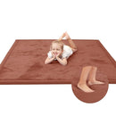 Baby Play Mat for Floor,1.3" Thick Memory foam Tummy Time Mat,Water Repellent Soft Coral Velvet Nursery Rug,Extra Large Non Slip for Crawling,Toddlers,Infants,kids,Tatami Style for Living Room(Brick) by TinyTreasures Baby Boutique