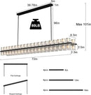 Crystal Black Rectangular Chandelier Light Fixture,72 in Large Dining Room Chandelier Over Table,Modern Chandeliers for Living Room,Arcachon Chandeliers,Kitchen Island,Includes 80xG4 Bulbs by CozyNest Decor