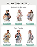 Baby Carrier, MOMTORY Safety-Certified 6-in-1 Baby Carrier with Hip Seat, Detachable Baby Holder Carrier Newborn to Toddler, Soft Ergonomic Toddler Support Carrier for 7-50lbs- Grey by TinyTreasures Baby Boutique