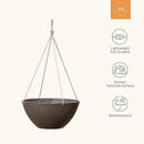 LA JOLIE MUSE Hanging Planters for Outdoor Plants, Large Outdoor Hanging Planters with Drain Holes Ash Brown, Honeycomb (13.2 Inch, Set of 2) by CozyNest Decor