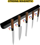 Magnetic Knife Holder, Knife Magnetic Strip for Wall 24 Inch, Magnetic Knife Block, Under Cabinet Magnetic Knives Bar, Knife Rack for Kitchen Utensil Storage Organizer(Black) by CozyNest Decor