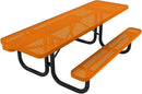 Coated Outdoor Furniture Heavy-Duty Portable ADA-Compliant Outdoor Picnic Table, Punched Steel Patio Dining Furniture Made in America (8ft Rectangular, Both-Side Handicap, Orange) by GreenHaven Gardens