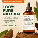 Kukka Sandalwood Essential Oil for Diffuser & Skin - 4 Fl Oz - 100% Pure Natural Sandalwood Oil, Woody Scent, for Massage, Perfume, Hair, Aromatherapy, Candle & Soap Making Scent DIY by CozyNest Decor
