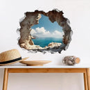 Cave by The Sea Wall Stickers for Living Room Large 3D Broken Wall Wall Decals Removable Peel and Stick Wall Art Home Decor Decoration for Bedroom Bathroom Classroom Library by CozyNest Decor