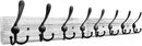 IBosins Wall Mounted Coat Rack, 31.4'' Long, Rustic Wood & Aluminum Coat Rack with 8 Black Tri-Hooks for Coat, Bag, Towel, Key, Hat, Umbrella by CozyNest Decor