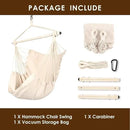 Highwild Hanging Rope Hammock Chair Swing Seat for Any Indoor or Outdoor Spaces - 500 lbs Weight Capacity (Beige) by GreenHaven Gardens