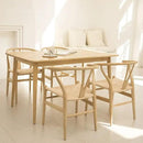 Tomile Solid Wood Wishbone Chair Y Chair Mid-Century Armrest Dining Chair, Hemp Seat (Ash Wood - Natural Wood Color) by CozyNest Decor