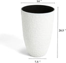 Worth Garden 2-Pack 21" H. White Tall Planters - 14'' Dia Resin Large Round Flower Pots for Outdoor Plants Trees - Imitation Stone Finish Plastic Indoor Front Porch 9 Gallon Decorative Container Patio by CozyNest Decor