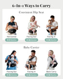Baby Carrier, MOMTORY Safety-Certified 6-in-1 Baby Carrier Newborn to Toddler, Adjustable Detachable Infant Baby Hip Seat Carrier for 7-50lbs, All Seasons, Perfect for Shopping Travelling by TinyTreasures Baby Boutique