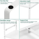 iPEGTOP Expandable Cabinet Storage Shelf Organizer Rack, Heavy Duty Cupboard Stand Spice Rack Adjustable Height Garage Pantry Shelf Space Riser for Counter Kitchen Organization, White, 3 Pack by CozyNest Decor
