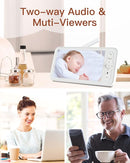 ARENTI Baby Monitor 2 Cameras, 2K Video Baby Camera with 5-Inch Upgraded Wireless Display, Super Night Vision, Lullabies, Cry & Motion Detection, Temp & Humidity Sensor, Two Way Audio by TinyTreasures Baby Boutique