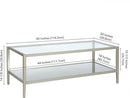 Henn&Hart 45" Wide Rectangular Coffee Table with Mirror Shelf in Satin Nickel, Coffee Table coffee tables for living room, studio apartment essentials by CozyNest Decor