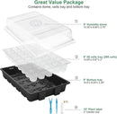 MIXC Seedling Trays Seed Starter Tray, 5-Pack Mini Propagator Plant Grow Kit Greenhouse with Humidity Vented Domes and Base for Seeds' Starting (40 Cells Per Tray, Total 200 Cells), Black by GreenHaven Gardens