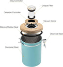 TEDSWAIT Coffee Canisters Airtight Coffee Bean Storage Container Kitchen Stainless Steel Food Storage Container with Scoop Date Tracker & CO2 Valve 61Fl Oz (Lake Blue) by CozyNest Decor