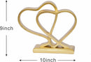 Gold Heart Sculpture for Living Room Decor Heart Decoration Gift for Her and Him Love Wedding Anniversary Couples Gift Modern Heart Statue for Home Coffee Table Dining Table Centerpiece Birthday Gift by CozyNest Decor