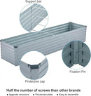 12x4x1FT Galvanized Raised Garden Beds Kit Large Outdoor Metal Gardening Planter Box for Vegetable Elevated Flower Herbs, Gray by GreenHaven Gardens