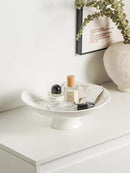 Kanwone Large Fruit Bowl for Kitchen Counter - Decorative Bowls for Home Décor - Ceramic Fruit Bowl, Pedestal Bowl - Modern Key Bowl for Entryway Table - 11.5 Inches, White by CozyNest Decor