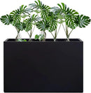 Metal Planter Box Rectangular Block - Galvanized Steel Long Box Planter Modern Outdoor Planters All-Weather Use with Drainage Holes for Patio/Porch, 35.5×24×12IN by GreenHaven Gardens