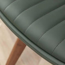 LUNLING Swivel Dining Room Chairs Set of 2, Mid Century Modern Green Faux Leather Kitchen Chairs with Arms,Bamboo Legs Side Chairs No Wheels,Accent Chair for Dining Rooms and Offices by CozyNest Decor