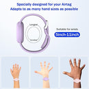 R-fun Waterproof for Air Tag Bracelets [2 Pack] Compatible with Apple Air Tag Finders with Soft Silicone,Anti Lost GPS Item Finders Case Cover,Pink/Light Purple by TinyTreasures Baby Boutique