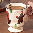360ml -12.17oz Painted Cute Bear Ceramic Mug - Cute Coffee Cup for Espresso,Cappuccino, Turkish Tea - Gift for Women, Dishwasher Safe by CozyNest Decor