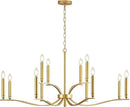 12 Light Gold Living Room Chandelier High Ceiling Foyer Candle Chandelier Large Modern Brass 44in Metal Chandeliers Hanging Light for Master Bedroom Dining Room Light Fixture Over Table by CozyNest Decor