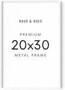 HAUS AND HUES 20x30 White Picture Frame - White 20x30 Frame Aluminum, Vertical & Horizontal Hanging, Shatterproof Plexiglass - Ideal for Home, Room, Office Decor (20x30 in, White) by CozyNest Decor