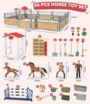 Horse Stable Playset, Horse Toys Set for Girls and Boys with Rider, Farm Animal Figurines Barn Toys, Pretend Play for Kids 3-5 6 7 8-10 Birthday Gifts by GreenHaven Gardens