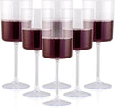 Ciaell 12 Pack Clear Plastic Wine Glasses - 10 Oz Disposable Wine Glasses with Stem for Parties & Weddings & Poolside & Outdoors & Camping by CozyNest Decor