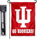 College Flags & Banners Co. Indiana Hoosiers Go Hoosiers Garden Flag with Pole Stand Holder by GreenHaven Gardens