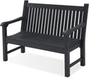 Psilvam Garden Bench, 2-Person Poly Lumber Patio Bench, All-Weather Outdoor Bench That Never Rot, Memorial Bench, Suit for Garden, Porch and Park (Black) by GreenHaven Gardens