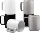 E-liu Porcelain Tea Mugs Coffee Mug Set, Large 15 Ounces Cups for Coffee, Tea, Cocoa, and Mulled Drinks, Set of 6, BlacK White Grey by CozyNest Decor
