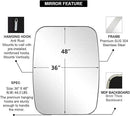 ANDY STAR Chrome Oblong Mirror, 36x48 Inch Polished Chrome Oval Mirror for Bathroom with Stainless Steel Metal Frame, Wall Mouned for Bathroom, Living Room, Entryway by CozyNest Decor