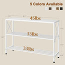 Hoctieon White Industrial Console Table, 3 Tier Entryway Tables, Hallway Desk, Narrow Sofa Tables with Shelves, Entrance Table for Entryway, Living Room, Foyer, Hallway, Office, White by CozyNest Decor