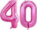 GOER Number 40 Balloons for 40th Birthday Party Decorations,42 Inch Jumbo Foil Helium Balloons for 40th Anniversary (Hot Pink) by TinyTreasures Baby Boutique