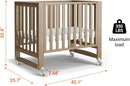 EvoNest Baby Crib, 6 in 1 Convertible Mini Crib with Wheels, 100% New Zealand Wood Growing Bed, 4 Adjustable Mattress Height，Walnut Brown (Walnut Brown) by TinyTreasures Baby Boutique