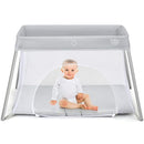 BABY JOY 2 in 1 Travel Crib with Side Zipper, Portable Baby Playard with Soft Washable Mattress, Installation-Free Home Playard with Carry Bag for Airplane, Lightweight Playpen for Infants &Toddlers by TinyTreasures Baby Boutique