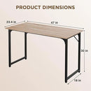 PayLessHere | 47 Inch Computer Desk | Nature | Office Desk with Metal Frame, Adjustable Feet | Water-Resistant, Scratchproof Surface | Sturdy Writing Table for Home Office or Study | Pack of 1 by CozyNest Decor