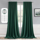MIULEE Hunter Green Back Tab Blackout Curtains 102 Inch Long 2 Panels Set for Living Room Bedroom, Rod Pocket/Pinch Pleated Thermal Insulated Room Darkening Floor to Ceiling Window Drapes by TinyTreasures Baby Boutique