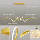 Modern Design Dimmable Desk Linear Pendant Light, with Remote Control Dimmable 3 Color Mode & Brightness Ceiling Lamp, Anti-Flicker Dining Light Fixture for Kitchen, Dining Room (Gold, 57IN) by CozyNest Decor