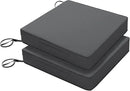 Favoyard Patio Chair Cushions 24 x 24 x 4 Inch Waterproof Outdoor Seat Cushions for Patio Furniture 3-Year Color Fastness Garden Sofa Couch Pads with Handle & Adjustable Straps Set of 2, Dark Grey by GreenHaven Gardens