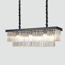 Rectangle Crystal Chandelier 59 inch, Modern Rectangular Chandeliers Ceiling Hanging Linear Chandeliers Light Fixture for Dining Room, Kitchen Island, Bar, Black,14-Light by CozyNest Decor